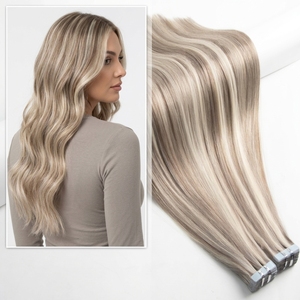 Honor Hair Extensioni per Capelli con Nastro Adesivo Pronte per la Spedizione, Capelli Umani di Alta Qualità da Singolo Donatore, 18 <span class=keywords><strong>e</strong></span> 22 Pollici per Saloni - Product Image 1