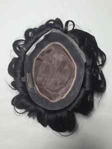 Prothèse capillaire bouclée pour homme en cheveux humains mono-base australiens - Cheveux Remy bruts d'Alibaba - Product Image 4