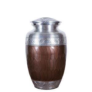 Urna de cremación de aluminio grabada para cenizas humanas para adultos | Caja decorativa de entierro hecha a mano, urnas funerarias grandes para hombres y mujeres - Product Image 1