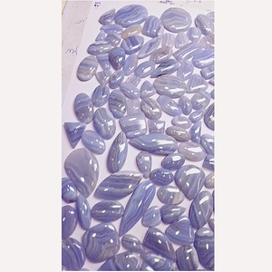 Lote de 128 piezas de ágata de encaje azul Natural 12mm 41mm cabujón de pera ovalada 2495cts 200USD ventas en EE. UU. Piedras preciosas sueltas cabina elegante - Product Image 3
