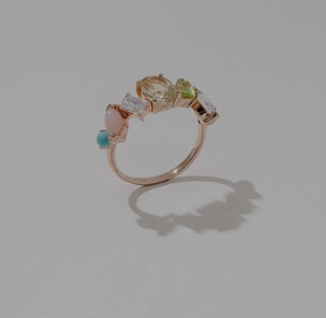White Moonstone London Blue Topaz Chunky <b>Ring</b> S925 <b>Silver</b> 14K Gold Plated OEM ODM Wholesale Thailand - Product Image 1