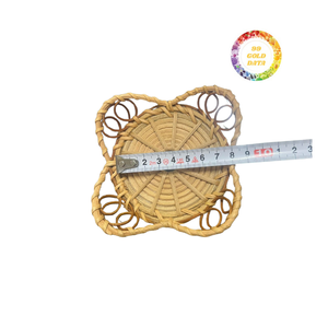 Alfombrilla de plato de ratán rústico, cargador de placa tejida para mesa y cocina - Product Image 6