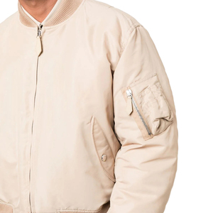 Chaqueta bomber personalizada para hombre, chaqueta de béisbol de poliéster 100%, con puños elásticos y cintura - Product Image 4
