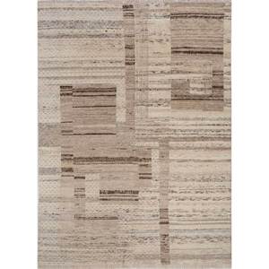 พรมขนสัตว์ถักมือสีเบจและสีน้ำตาล รุ่น Re-1454 ลายแบบนามธรรมสไตล์โบโฮ สำหรับห้องนั่งเล่น พรมรูปสี่เหลี่ยมผืนผ้า เหมาะสำหรับห้องโถง - Product Image 1