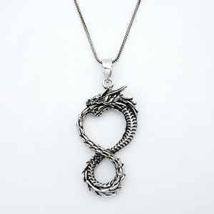 Colgante de joyería de plata 925 de serpiente clásica, collar de serpiente Animal, accesorio Unisex con cadena de cuerda, gótico exclusivo de moda - Product Image 1