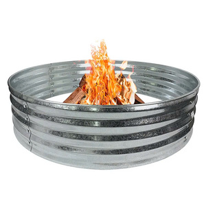 Folding Swing <b>Fire</b> <b>Pit</b> Grills Raised Garden Bed Outdoor Galvanized Steel <b>Fire</b> Ring Portable Wavy Design <b>Camping</b> Grills Planter - Product Image 4