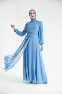 Kaftan Jalabiya de style Dubaï pour longues soirées, vêtements musulmans traditionnels de créateur pour adultes, robe islamique en mousseline de soie - Product Image 3