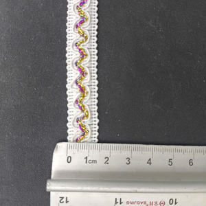 Dentelle en polyester blanche écologique de luxe vintage sexy de 1,5 cm de large avec motif Paisley Lurex pour vêtements et cadeaux - Product Image 3