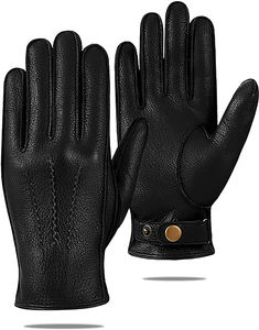 Gants d'hiver pour hommes d'affaires à la mode doublés chauds en cuir véritable Logo personnalisé Respirant Étanche Compatible avec les écrans tactiles Full - Product Image 6