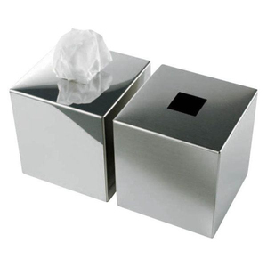 Boîte à mouchoirs en métal de qualité supérieure, finition chromée ondulée argentée, élégante décoration d'intérieur, accessoires à prix de gros - Product Image 5