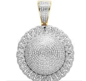 Ice Out Round Cut VVS Moissanite Diamond Pendant Hip-Hop Jewelry Pendant Anniversary Gift para hombres 925 Sterling Silver - Product Image 2