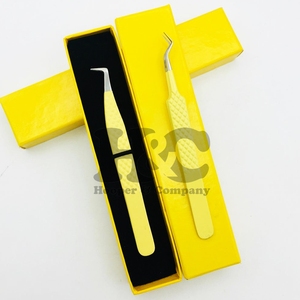 Meilleures offres pince à épiler en acier inoxydable Extensions de cils pince à épiler incurvée solide vison lisse Logo durable boîte d'emballage - Product Image 3