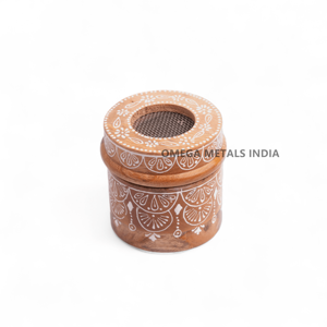 Quemador de Incienso Bakhoor de Acero Inoxidable Marrón Oscuro Hecho a Mano con Soporte de Madera, Decoración Árabe para el Hogar o el Majlis - Product Image 2