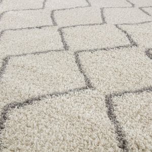 Moroccan Ivory Grey Shaggy <b>Rug</b> 800-Machine Made <b>Boho</b> Living Room Carpet Plush Abstract Hallway <b>Rug</b> - Product Image 2