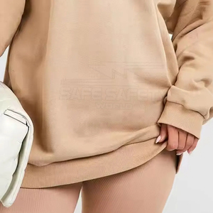 Sweats à capuche surdimensionnés pour femmes coton Polyester mélange sweats tenues d'automne longue goutte épaule manches chandails pull - Product Image 6