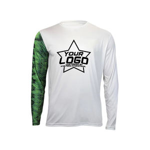 Custom LOGO Breathable Long Sleeve Dry-Fit Fishing Wear Quick Dry UV Protection Spf UPF 50 Durable Polyester Men Fishing <b>Shirts</b> - Product Image 1