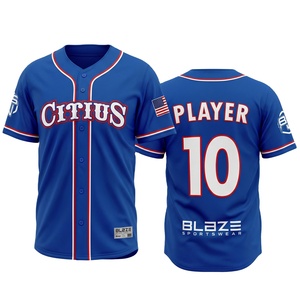 Maillot de baseball personnalisé professionnel - Uniforme d'équipe entièrement sublimé avec boutons, vêtements de sport respirants à rayures fines, prix de gros OEM - Product Image 1