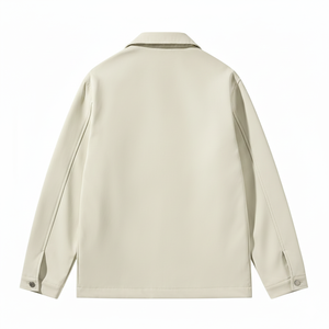 Chaqueta Varsity de Moda Sencilla para Hombre, Cuello Camisero, Prenda Exterior Tejida con Revestimiento, Estilo Casual de Oficina, Tops de Primavera, Logotipo Frontal, Impermeable - Product Image 5