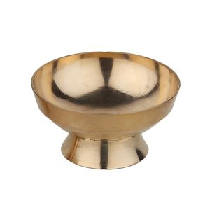 Rustic antique finish brass serving bowl for farmhouse dining <b>aesthetic</b> heritage decor themes and vintage kitchen setups - Product Image 2