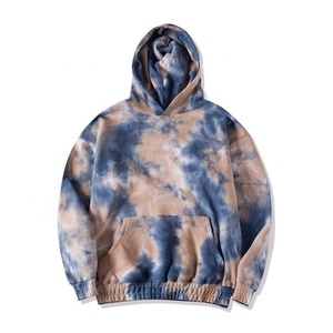 2025 personalizado Venta caliente Invierno Tie Dye Print Pullover Hoodies Hombres 100% Algodón Fleece No Zip al por mayor - Product Image 1