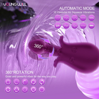 Oktopus-förmiger Doppelkopf-Klitoris-Saugvibrator mit Luftpulsstimulation für Frauen, Wiederaufladbar, 10 Vibrationsmodi, Sexspielzeug
