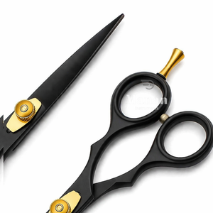 High End Hairdressing Scissors <b>Set</b> 6.5 Inch Black and Gold Cutting and Thinning Shears <b>Barber</b> Kit Custom Logo - Product Image 4