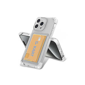 Étui de protection transparent antichoc de luxe pour iPhone 15 Pro Max A12, avec porte-cartes en silicone transparent, impression UV - Product Image 1