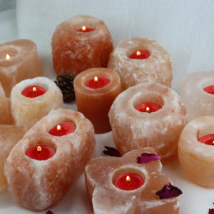 Bougeoirs en cristal de sel de l'Himalaya sculptés à la main, style nautique naturel, décoration intérieure, forme personnalisée, logo, haute qualité - Product Image 3