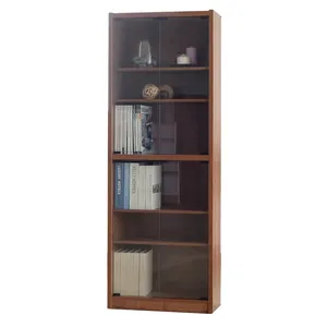 Anti-tipping Multi-functional Storage Cabinet <b>Bookcase</b> with Glass Doors - Product Image 1