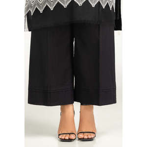Conjunto de Dos Piezas para Mujer, Estilo Bohemio, Top de Manga Tres Cuartos, Bordado Jacquard de Algodón Negro, Talla XS/XS - Product Image 6
