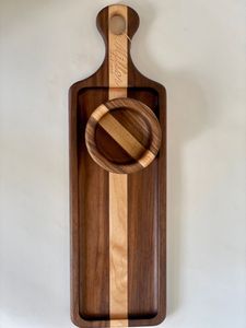 Tabla de cortar de madera de acacia con asa, tabla de cortar de queso duradera de alta calidad - Product Image 2