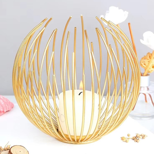 Manufacturer of Home and Hotel Decorative New Golden Metal Candle Stand Home Decoration Unique Design Metal Candle Stand - Product Image 1