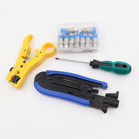 Kit de crimpadora de cable coaxial ajustable personalizable OEM RG6 RG59 RG11 conectores de compresión accesorios de conectores industriales