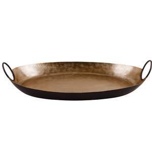 Plateau de service en métal de conception classique fait à la main, nouveau look avec poignée ovale, plateau de service en aluminium pour la décoration - Product Image 1