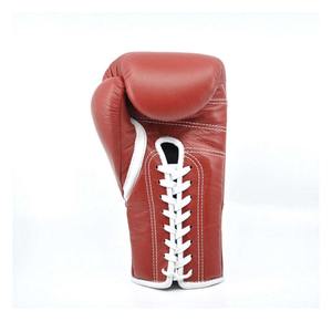 Gants de boxe d'entraînement MMA avancés, design demi-doigts, fermeture à lacets, sangle réglable antichoc, doublure respirante, usine OEM - Product Image 6