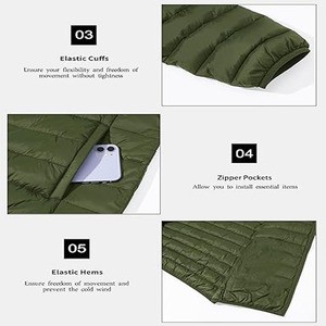 OEM ODM Custom Logo <b>Men's</b> Winter Outdoor Windproof Quilted <b>Jacket</b> Solid Hooded Puffer <b>Jackets</b> For <b>Men</b> - Product Image 5