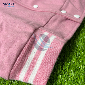 Veste universitaire de qualité supérieure pour hommes et femmes 100% laine couleur rose Couple vestes en gros Baseball Letterman vestes 2025 - Product Image 6