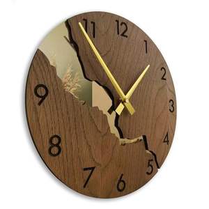 HORLOGE MURALE EN BOIS PERSONNALISÉE À LA MAIN POUR LA DÉCORATION À LA MAISON ÉLÉGANTE Corps EN Bambou MODERNE avec Rosh Naturel pour les Occasions de Mariage - Product Image 3