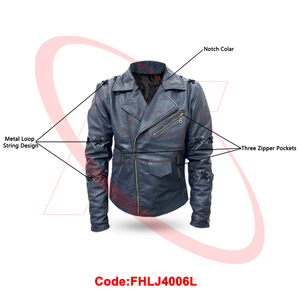 Chaqueta informal de piel de cabra para hombre con cremallera asimétrica Chaleco de seguridad cómodo y duradero Camisa DE TRABAJO Estilo de moda - Product Image 5