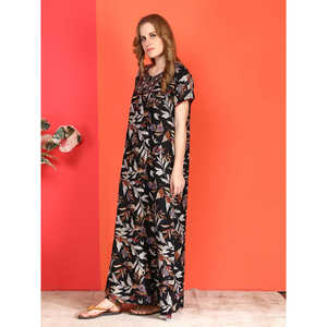 Camisón Evolve Alpine de longitud completa con bolsillo lateral y bordado en el escote, tela suave de spandex tejido, suministro ODM - Product Image 4