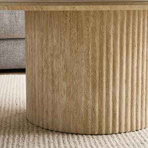 Sleek Round Gold Cylindrical Table Crafted For Living Rooms Bedrooms And Decorative <b>Corners</b> With Timeless Appeal - Product Image 2