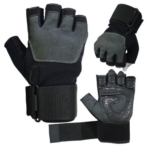 Gants de fitness unisexes en cuir demi-doigts antidérapants Saar Industries, nouvelle mode, sur mesure, robustes - Product Image 1