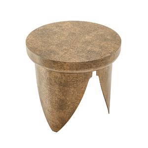 Mesa de centro de latón de Metal para sala de estar de estilo europeo de alta venta, mesa de centro de baja altura con acabado redondo dorado para dormitorio - Product Image 4