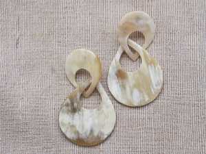 Luxury Eco-Friendly Modern Horn Dangle Earrings Polished Handmade Artisan Jewelry <b>Gift</b> <b>for</b> <b>Her</b> - Product Image 4