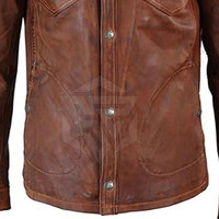 Chemise veste de cow-boy à col roulé en cuir véritable pour homme, style western, motif, couleur personnalisée, respirante, logo personnalisé, haute qualité