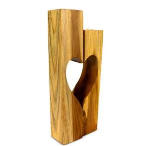Wood heart shape tabletop votive holder indoor & outdoor <b>tealight</b> candle holder home hotel office wedding party decoration - Product Image 1