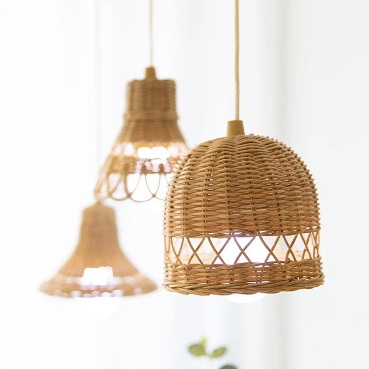 Premium Kwaliteit Natuurlijke Rotan Bamboe Lamp Hangende Tinten Handweeflampen Bedekken Plafond Hangende Lampenkap