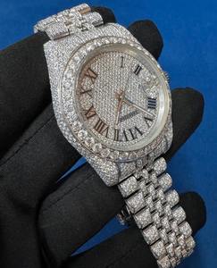 Montre en diamant Moissanite VVS la plus vendue avec montre mécanique en acier glacée Hip Hop pour hommes Bijoux Bling à bas prix - Product Image 2