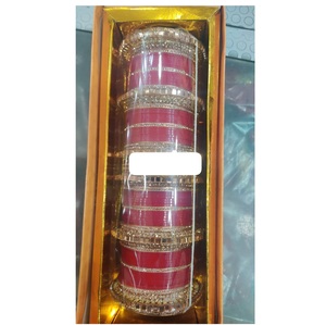 Set Chuda pengantin buatan tangan kualitas Premium gelang pernikahan <span class=keywords><strong>Punjabi</strong></span> asli tersedia dengan harga terjangkau Set Chuda