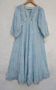 ชุดเดรสโบฮีเมียนลำลองสำหรับผู้หญิง, ชุดเดรสผ้าฝ้าย100% ปักลายดอกไม้กระดุมเสื้อทรงหลวมฤดูใบไม้ผลิสำหรับผู้ใหญ่เปิดหลังอย่างเป็นธรรมชาติ - Product Image 6